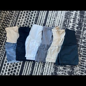 6 pairs of Maternity shorts size S. 5 pairs Motherhood,1 pair Indigo Blue